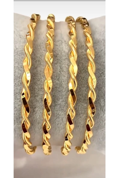 Vipfoni Altın Kaplama Adana Burması Bilezik 4 Adet ürün görseli