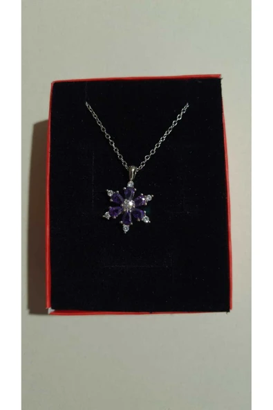 Vipfoni Zirkon Taşlı Lotus Kamelya Çiçeği Kolyesi ürün görseli