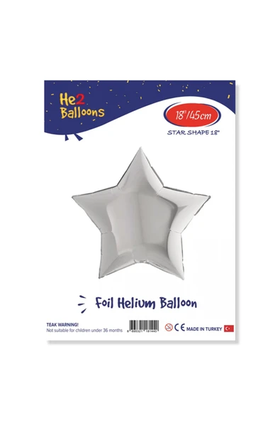Vipfoni Yıldız Folyo Balon 18" - Gümüş ürün görseli
