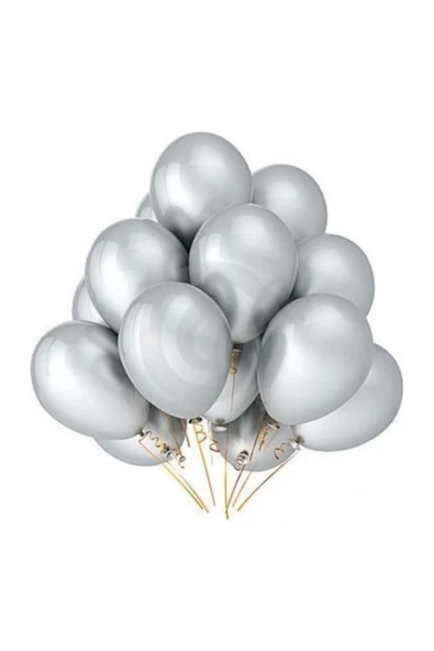 Vipfoni Metalik Balon Gümüş Gri 25 Adet ürün görseli 1