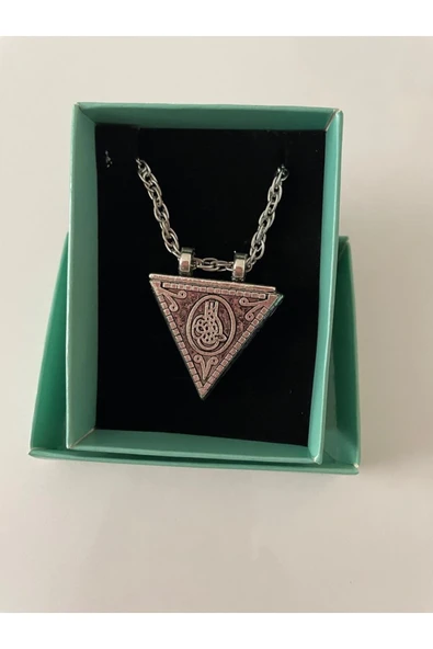 Vipfoni Üçgen Allah Yazılı Cevşen Dualı Kolye - Resim 2