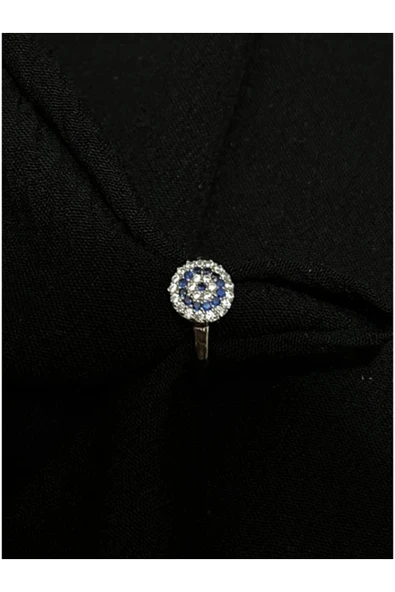 Vipfoni Zirkon Taşlı Küçük Nazar Boncuğu Gümüş Kaplama Yüzük ürün görseli