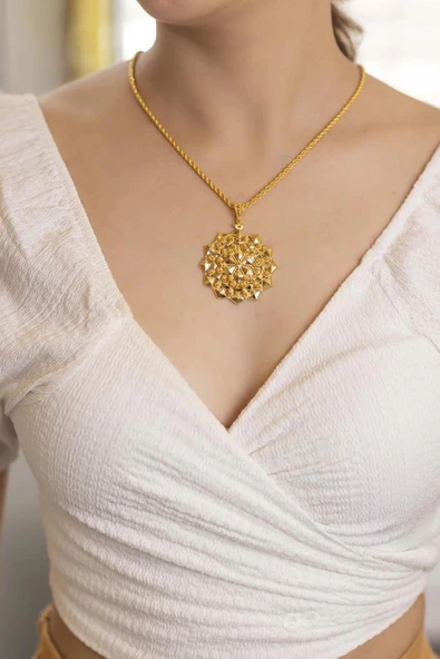 Yiğitbaşı Gold 22 Ayar Dorika Madalyon Kolye - Resim 2