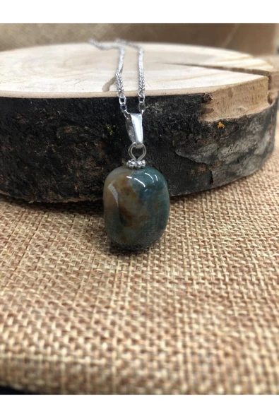 Vipfoni Hint Akikiği Doğal Taş Kolye ürün görseli