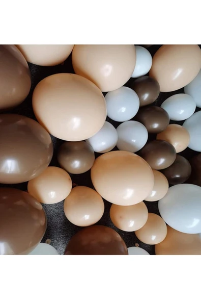 Vipfoni Krem Karamel Mocha Balon 10 Adet - Resim 2