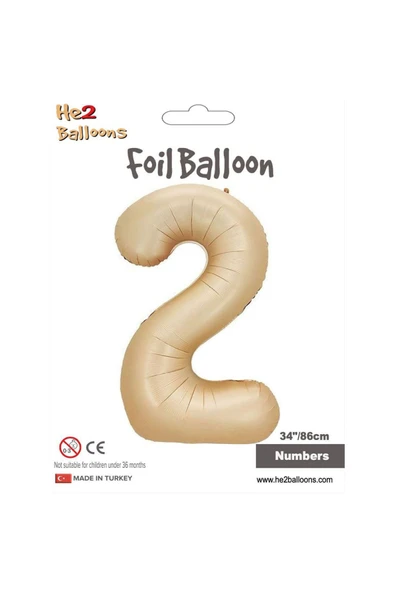 Vipfoni 2 Rakam Karamel Folyo Balon 34" ürün görseli 1