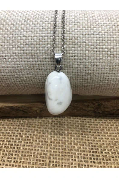 Vipfoni Şekilsiz Doğal Havlit Taşı Doğal Taş Kolye ürün görseli