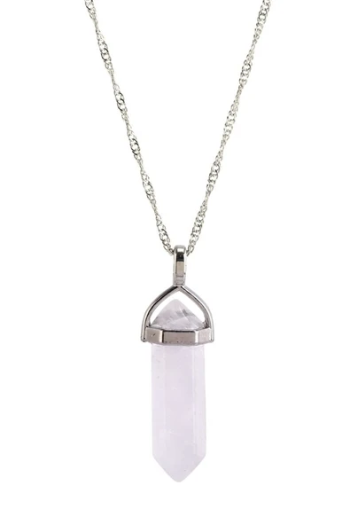 Vip-Aksesuar Çivi Modeli Doğal Kristal Kuvars Taşı Doğal Taş Kolye ürün görseli