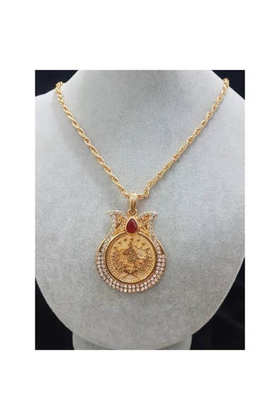 Vipfoni Kaplama Lale Tuğralı Kolye ürün görseli