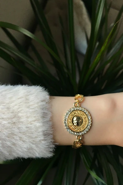 Vipfoni Zirkon Taşlı Ata Zincir Bileklik - Resim 2