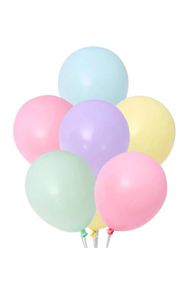 Vip-Aksesuar Karışık Renk Makaron Balon 10 Adet ürün görseli