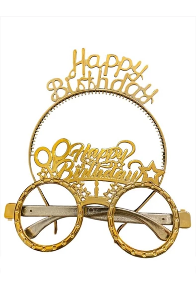 Vipfoni Happy Birthday Taç Gözlük 2'li Set - 1