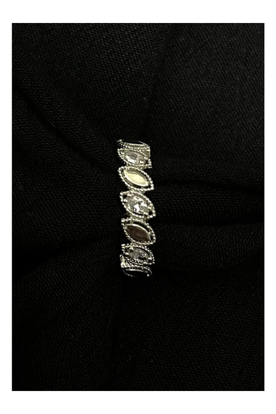 Vipfoni Sıralı Damla Taş Model Gümüş Kaplama Alyans Yüzük ürün görseli