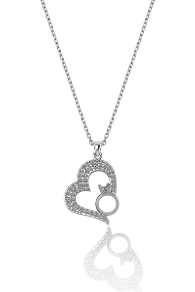 Vipfoni Zirkon Taşlı Tek Taş Detaylı Kalp Kolye ürün görseli