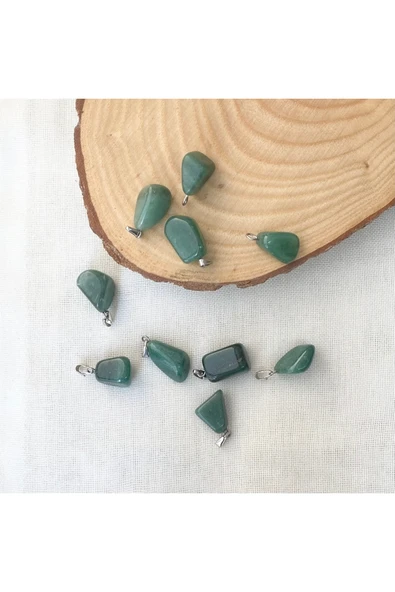 Vipfoni Şekilsiz Aventurin Doğal Taş Kolye Ucu ve Zincir ürün görseli