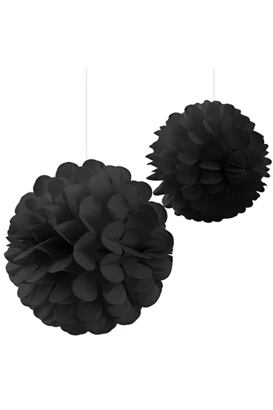 Vipfoni Süpertrend Siyah Kağıt Top Süs 2li ürün görseli