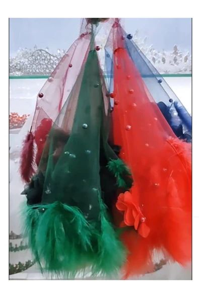 Vipfoni Kına Geceleri Için Lüks İncil Tüylü Arnavut Gelin Halay Mendili ürün görseli