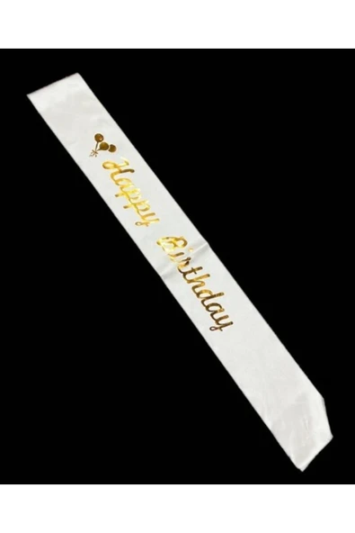 Vipfoni Saten Üzerine Happy Birthday Yazılı Kuşak ürün görseli