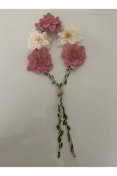 Vipfoni Hasır Ipli Şebboy Çiçekli Nedime Tacı Kına Tacı 5 Adet ürün görseli 1