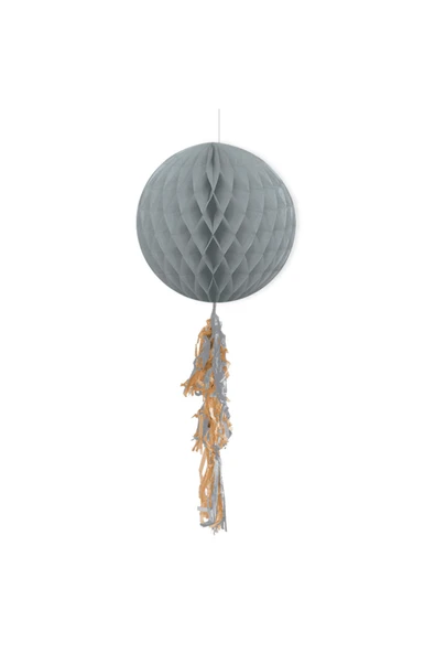 Vipfoni KF091 Gümüş Püsküllü Petekli Kağıt Süs 30cm ürün görseli