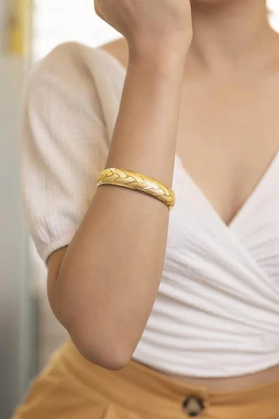 Yiğitbaşı Gold 22 Ayar İşçiliksiz 15mm Şarnel Bilezik