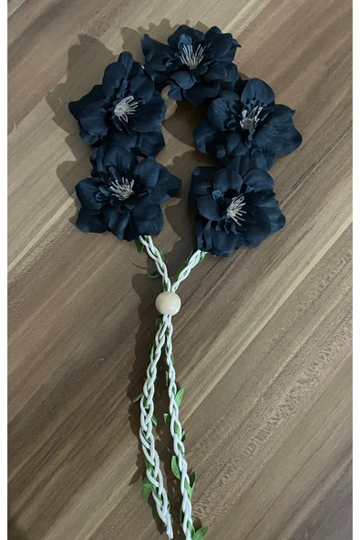 Vipfoni Hasır Ipli Şebboy Çiçekli Nedime Tacı Kına Tacı 5 Adet - Resim 4