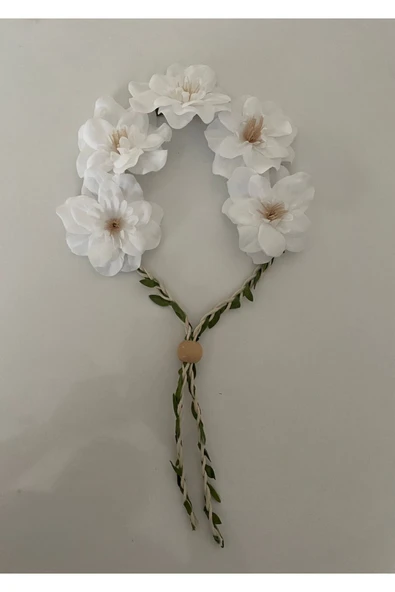 Vipfoni Hasır Ipli Şebboy Çiçekli Nedime Tacı Kına Tacı 5 Adet ürün görseli 1