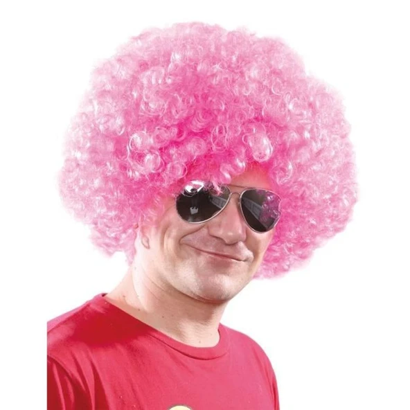 Açık Pembe Renk Kıvırcık Afro Bonus Peruk ürün görseli
