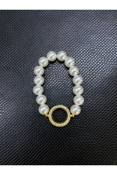 Vipfoni Zirkon Taşlı Inci Içi Boş Çeyrekli Bileklik Model - 1 ürün görseli