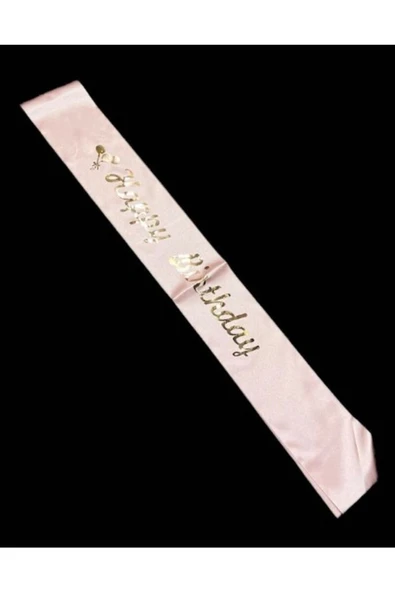 Vipfoni Saten Üzerine Happy Birthday Yazılı Kuşak ürün görseli