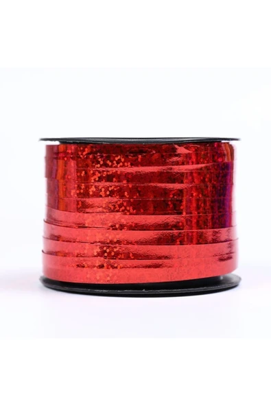 Vipfoni Ekstra Metalik Metalize Rafya Ip 90 Metre Kırmızı - Resim 3