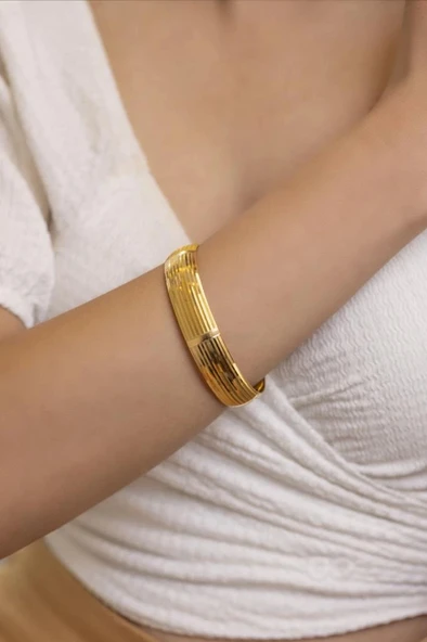 Yiğitbaşı Gold 22 Ayar İşçiliksiz 15mm Şarnel Bilezik