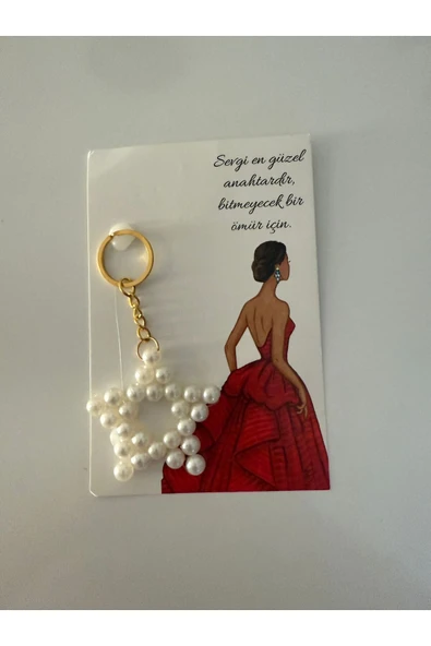 Vipfoni Kartlı İncili Düğün, Kına, Söz, Nişan Hediyelik Dağıtmalık Anahtarlık 10 Adet ürün görseli 1