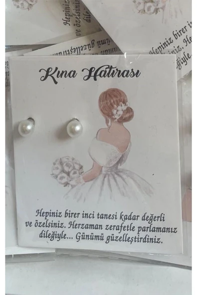Vipfoni Nişan Düğün Kına Gecesi İçin Hediyelik İnci Küpeler 40 Adet ürün görseli 1