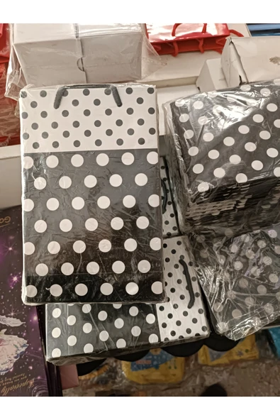 Vipfoni Düz Karton Çanta 11x17cm 25 Adet - Siyah - Resim 2