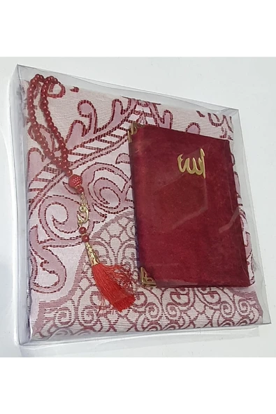 Vipfoni Kadife Kaplı Yasin Vavlı Inci Tesbih Ve Seccade Set ürün görseli