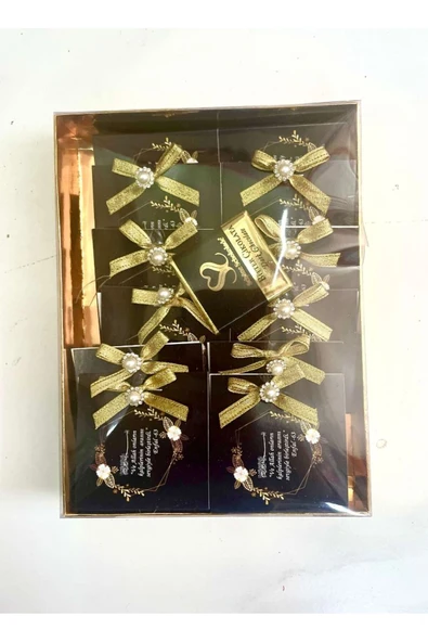 Vipfoni Süslemeli Kartlı Çikolata, Nikah Şekeri, Doğum, Sünnet, Düğün Nişan Söz, Kına, Hediyelik 12 Adet ürün görseli