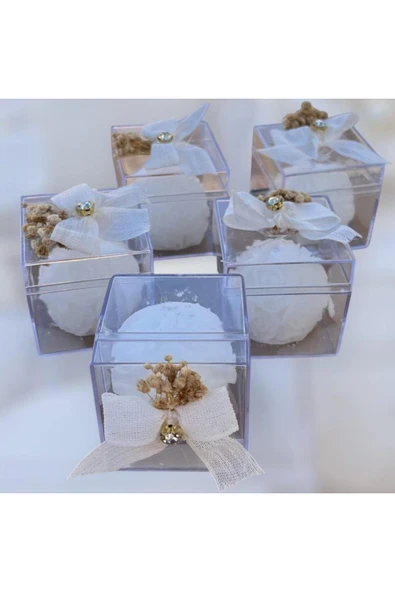 Vipfoni Hediyelik Süslü Şeffaf Kutulu Gül Sabun 20 Adet - Resim 2