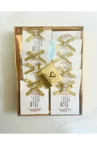 Vipfoni Süslemeli Kartlı Çikolata, Nikah Şekeri, Doğum, Sünnet, Düğün Nişan Söz, Kına, Hediyelik 12 Adet ürün görseli