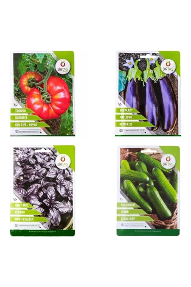 Vipfoni Karışık Sebze Tohumları (Domates-Patlıcan- Fesleğen-Salatalık) ürün görseli