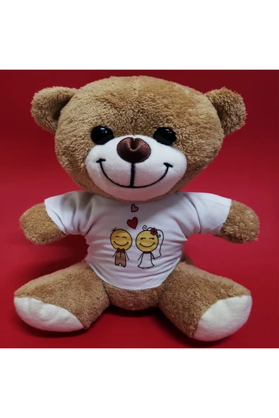 RuStore Gelin Damat Çift Baskılı Tişörtü Kahverengi Ayı ürün görseli