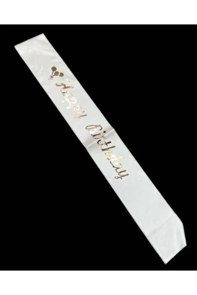 Vipfoni Saten Üzerine Happy Birthday Yazılı Kuşak ürün görseli