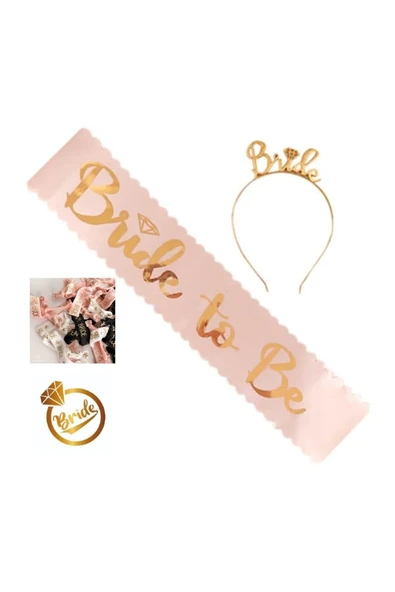 Vipfoni Bride Bekarlığa Veda Parti Taç, Kuşak, Dövme, Bileklik Full Set ürün görseli 1