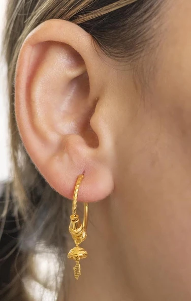 Yiğitbaşı Gold 22 Ayar Hint Küpe (3489)