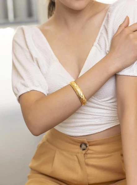 Yiğitbaşı Gold 22 Ayar İşçiliksiz 15mm Şarnel Bilezik - 2