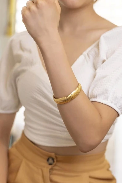 Yiğitbaşı Gold 22 Ayar İşçiliksiz 15mm Şarnel Bilezik