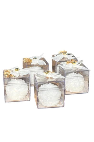 Vipfoni Hediyelik Süslü Şeffaf Kutulu Gül Sabun 20 Adet ürün görseli