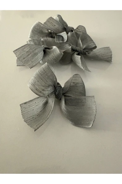 Vipfoni Hazır Fiyonk Sade Minik Keten Kurdele Gri - 10 Adet ürün görseli