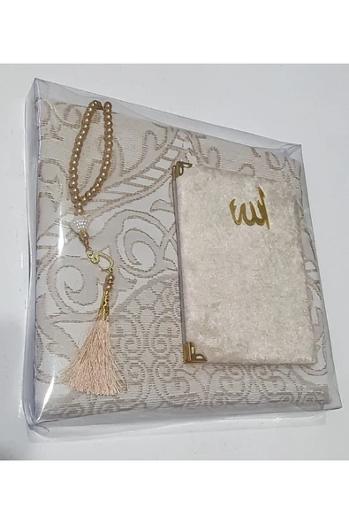 Vipfoni Kadife Kaplı Yasin Vavlı Inci Tesbih Ve Seccade Set ürün görseli