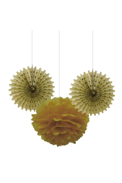 Vipfoni Kağıt Süsleme Seti Yelpaze/Ponpon 3lü ürün görseli